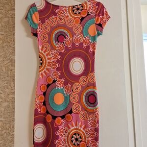 J Brand Pink and Orange Patterned Dress